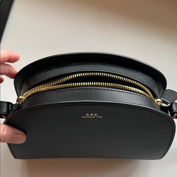 A.P.C. Black Demi Lune Mini Crossbody Bag Purse - Picture 7 of 13